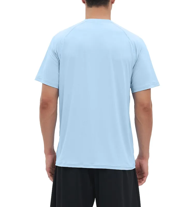 Rash Guard Swim Surf Sun Shirts for Men UPF 50+ Cooling Quick Dry Short Sleeve Fishing T-Shirt
