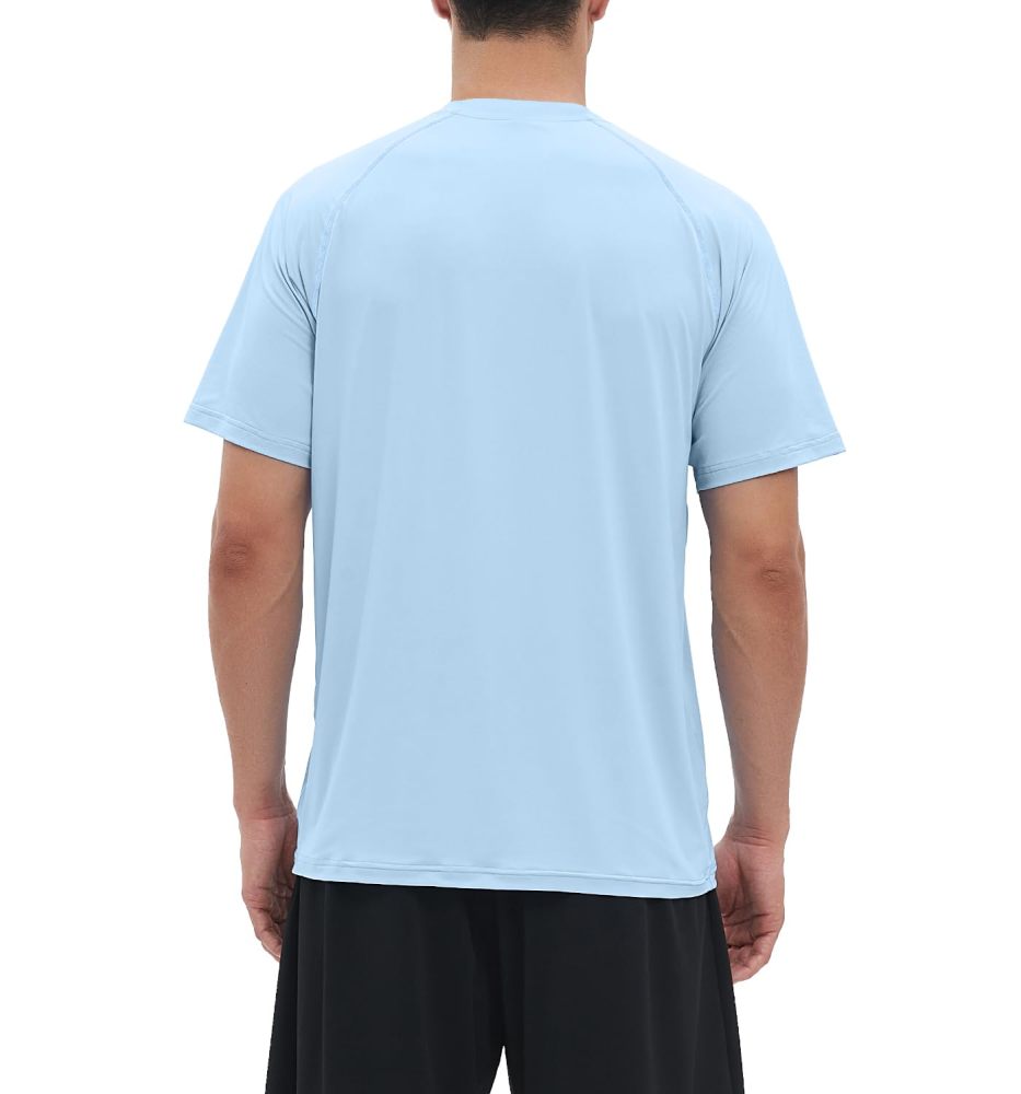 Rash Guard Swim Surf Sun Shirts for Men UPF 50+ Cooling Quick Dry Short Sleeve Fishing T-Shirt