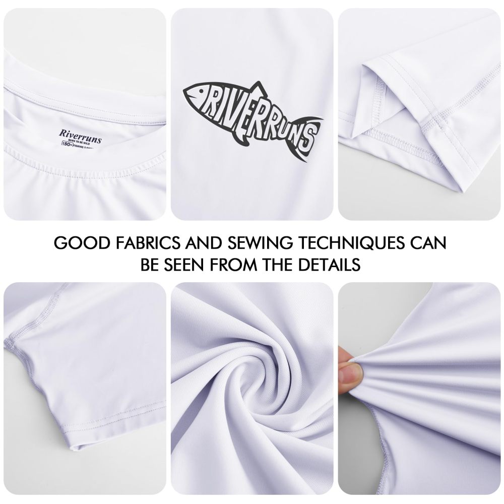 Rash Guard Swim Surf Sun Shirts for Men UPF 50+ Cooling Quick Dry Short Sleeve Fishing T-Shirt