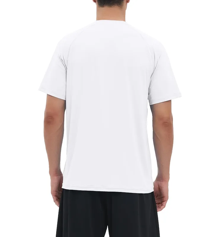 Rash Guard Swim Surf Sun Shirts for Men UPF 50+ Cooling Quick Dry Short Sleeve Fishing T-Shirt