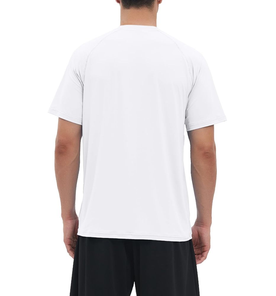 Rash Guard Swim Surf Sun Shirts for Men UPF 50+ Cooling Quick Dry Short Sleeve Fishing T-Shirt