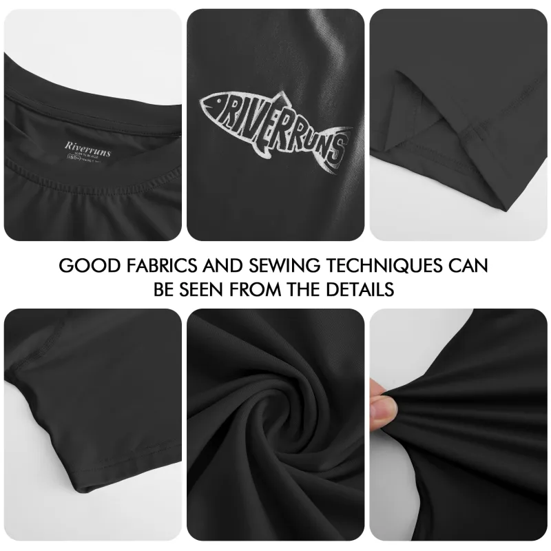 Rash Guard Swim Surf Sun Shirts for Men UPF 50+ Cooling Quick Dry Short Sleeve Fishing T-Shirt