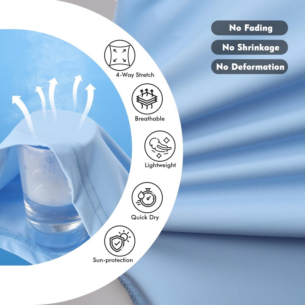 UPF 50+ Men's Sun Protection Hoodie, Cooling Quick Dry Hooded Shirt Rash Guards Long Sleeve with Zippered Pockets