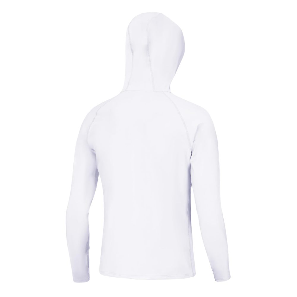 UPF 50+ Men's Sun Protection Hoodie, Cooling Quick Dry Hooded Shirt Rash Guards Long Sleeve with Zippered Pockets