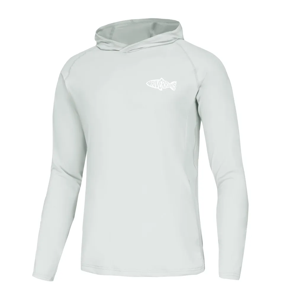 Men's UPF 50+ Long Sleeve Sun Hoodie - Rash Guard For Fishing, Swimming, Outdoor UV Protection