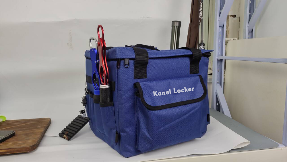 Kayak Crate Bag Durable Saltwater- Resistant Kayak Fishing Bag with 3 Fishing Rod Holders Large Kayak Fishing Tackle Storage Bag for Milk Crate-13x13 in