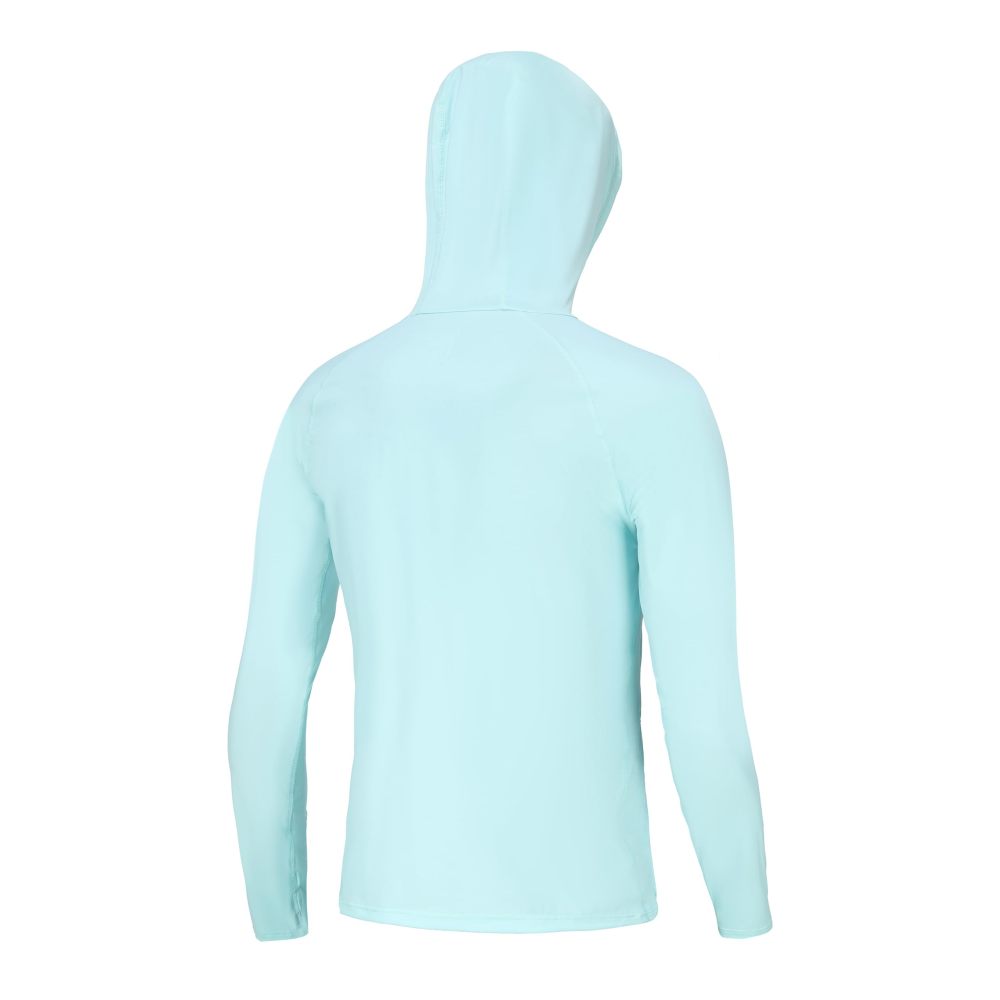UPF 50+ Men's Sun Protection Hoodie, Cooling Quick Dry Hooded Shirt Rash Guards Long Sleeve with Zippered Pockets