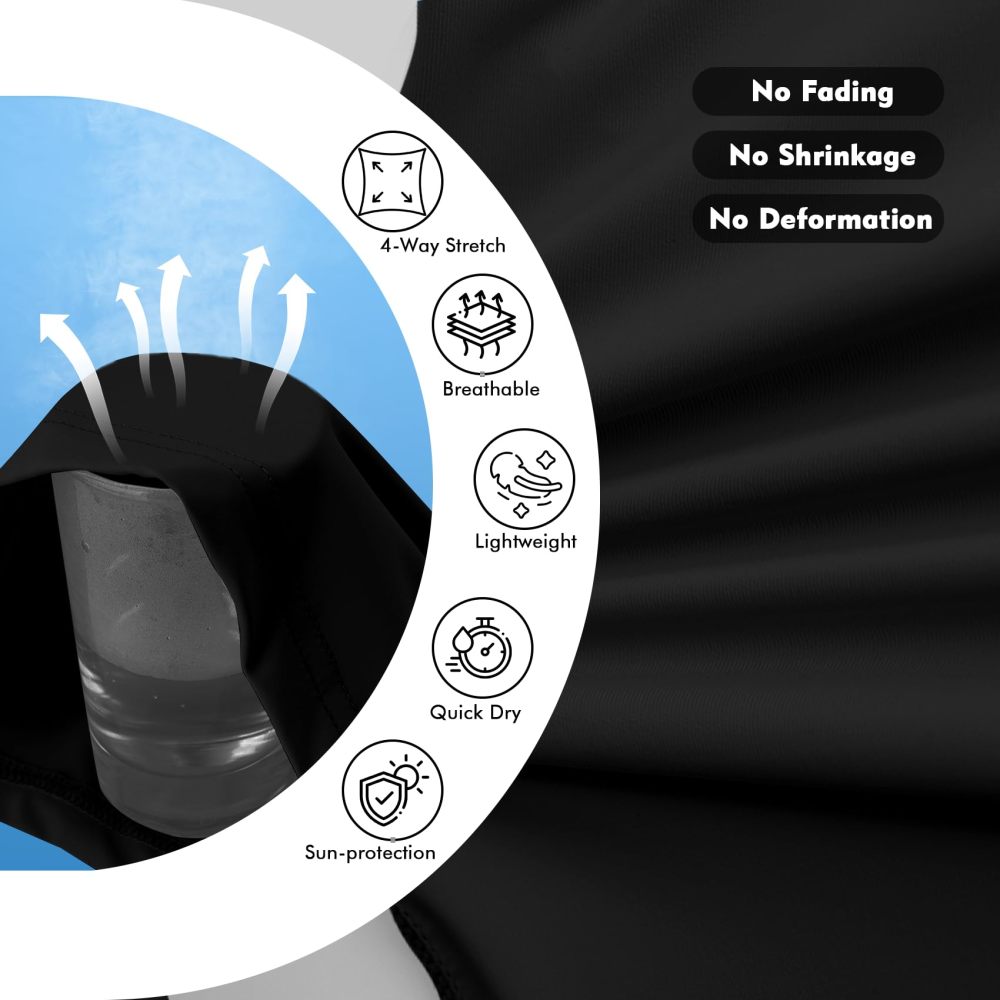 UPF 50+ Men's Sun Protection Hoodie, Cooling Quick Dry Hooded Shirt Rash Guards Long Sleeve with Zippered Pockets