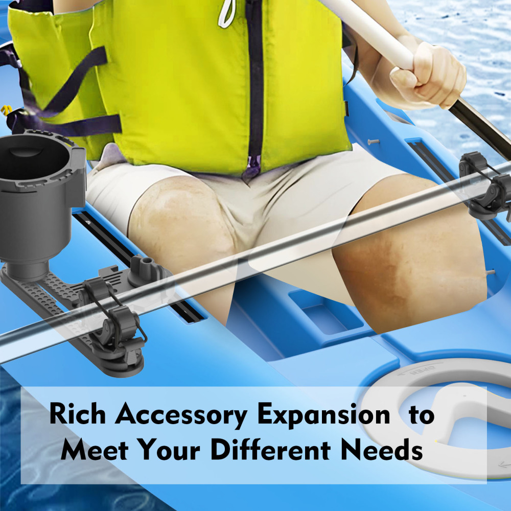 Multifunctional T-Design Doubleheader with Dual Kayak Paddle Holder, Space-Saving Kayak Paddle Holder with Textured Surface Kayak Track Mount Accessories for Fishing