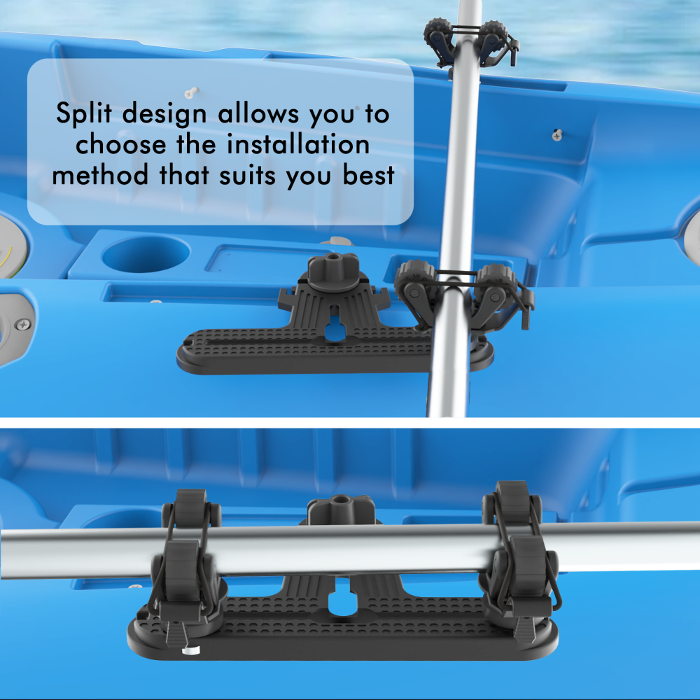 Multifunctional T-Design Doubleheader with Dual Kayak Paddle Holder, Space-Saving Kayak Paddle Holder with Textured Surface Kayak Track Mount Accessories for Fishing