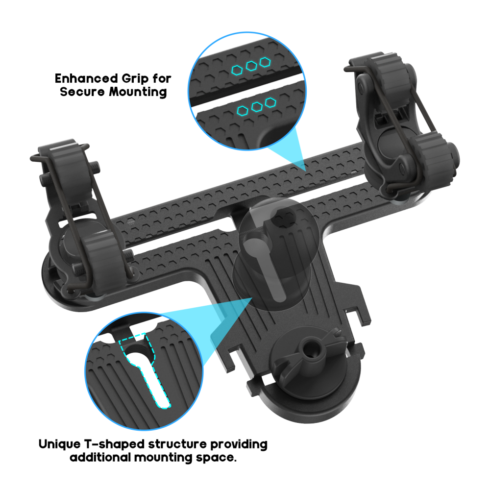 Multifunctional T-Design Doubleheader with Dual Kayak Paddle Holder, Space-Saving Kayak Paddle Holder with Textured Surface Kayak Track Mount Accessories for Fishing