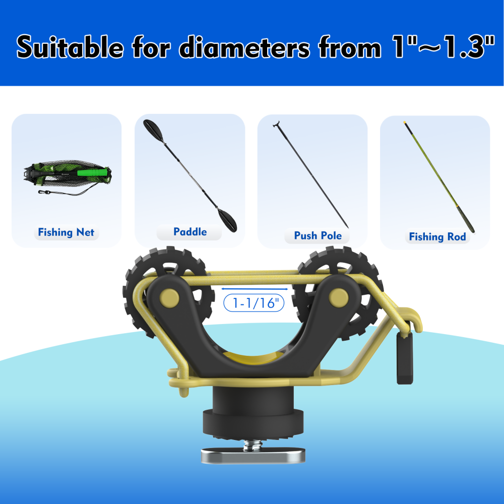 Aventik 2 PCS Kayak Paddle Holder Kayak Track Mount Accessories for Holding Standard Paddle, Kayak Oar Holder Kayak Rail Accessories for Fishing Kayak