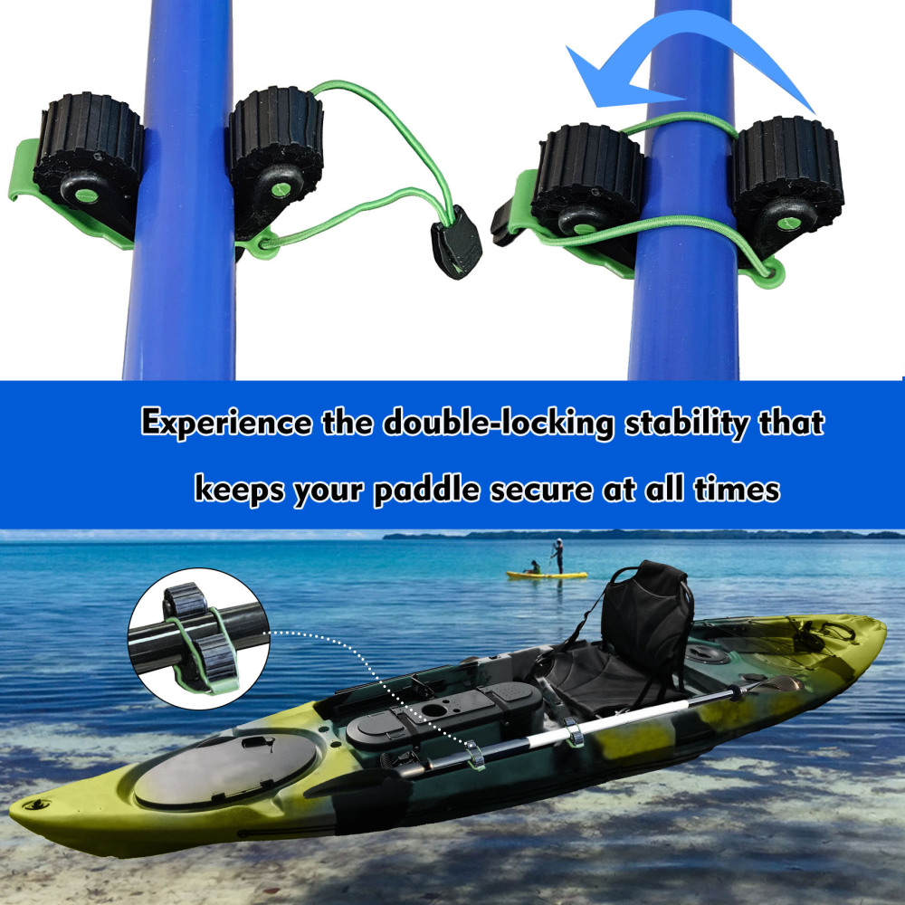 Aventik 2 PCS Kayak Paddle Holder Kayak Track Mount Accessories for Holding Standard Paddle, Kayak Oar Holder Kayak Rail Accessories for Fishing Kayak