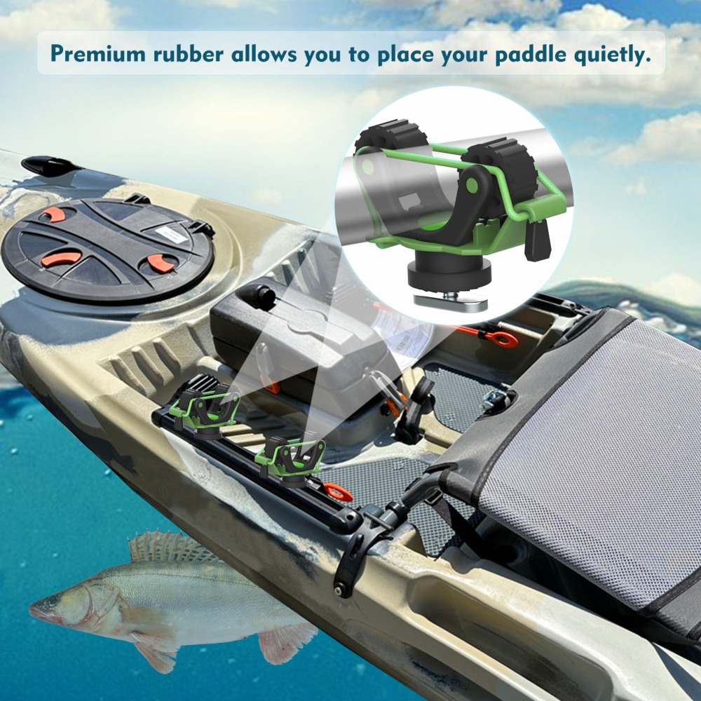 Aventik 2 PCS Kayak Paddle Holder Kayak Track Mount Accessories for Holding Standard Paddle, Kayak Oar Holder Kayak Rail Accessories for Fishing Kayak