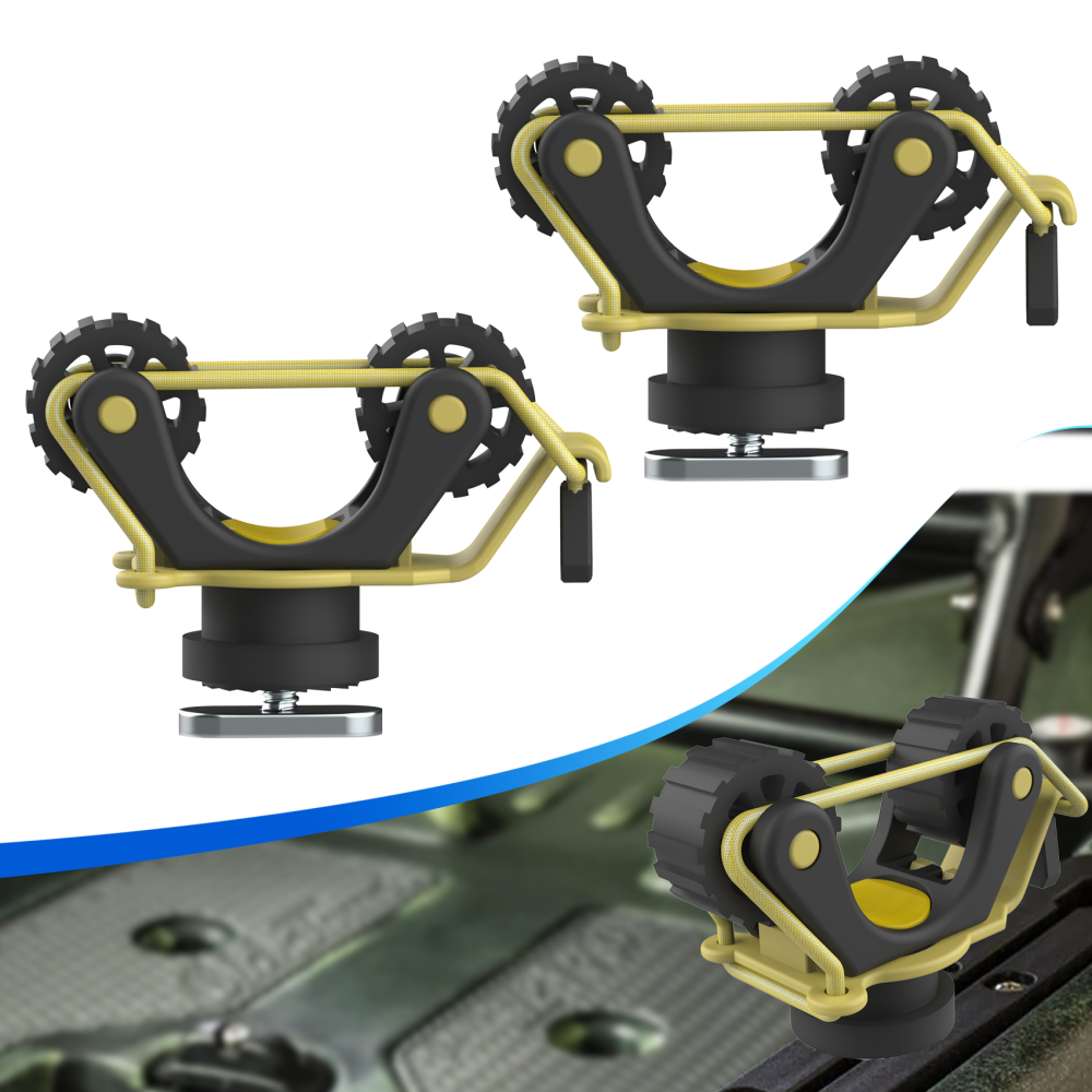 Aventik 2 PCS Kayak Paddle Holder Kayak Track Mount Accessories for Holding Standard Paddle, Kayak Oar Holder Kayak Rail Accessories for Fishing Kayak