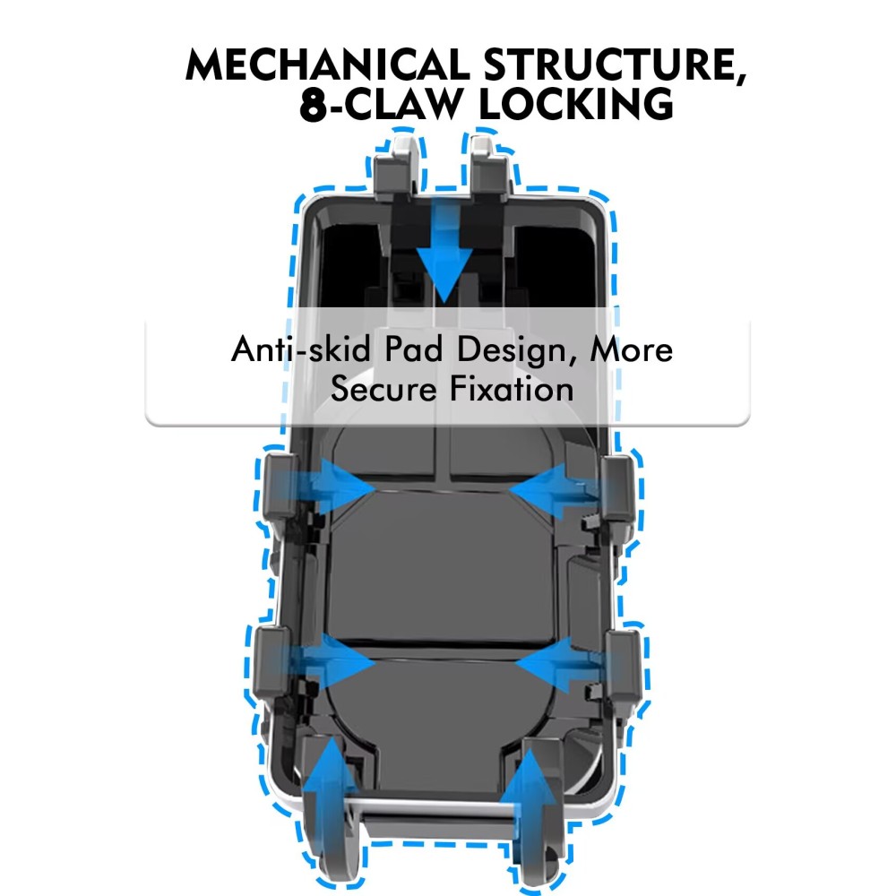 Kayak Phone Holder Mount with 8-Claw Anti-Slip Fixing, 360° Adjustable Kayak Phone Holder Compatible with 4.7-7 Inch Phones Kayak Rail