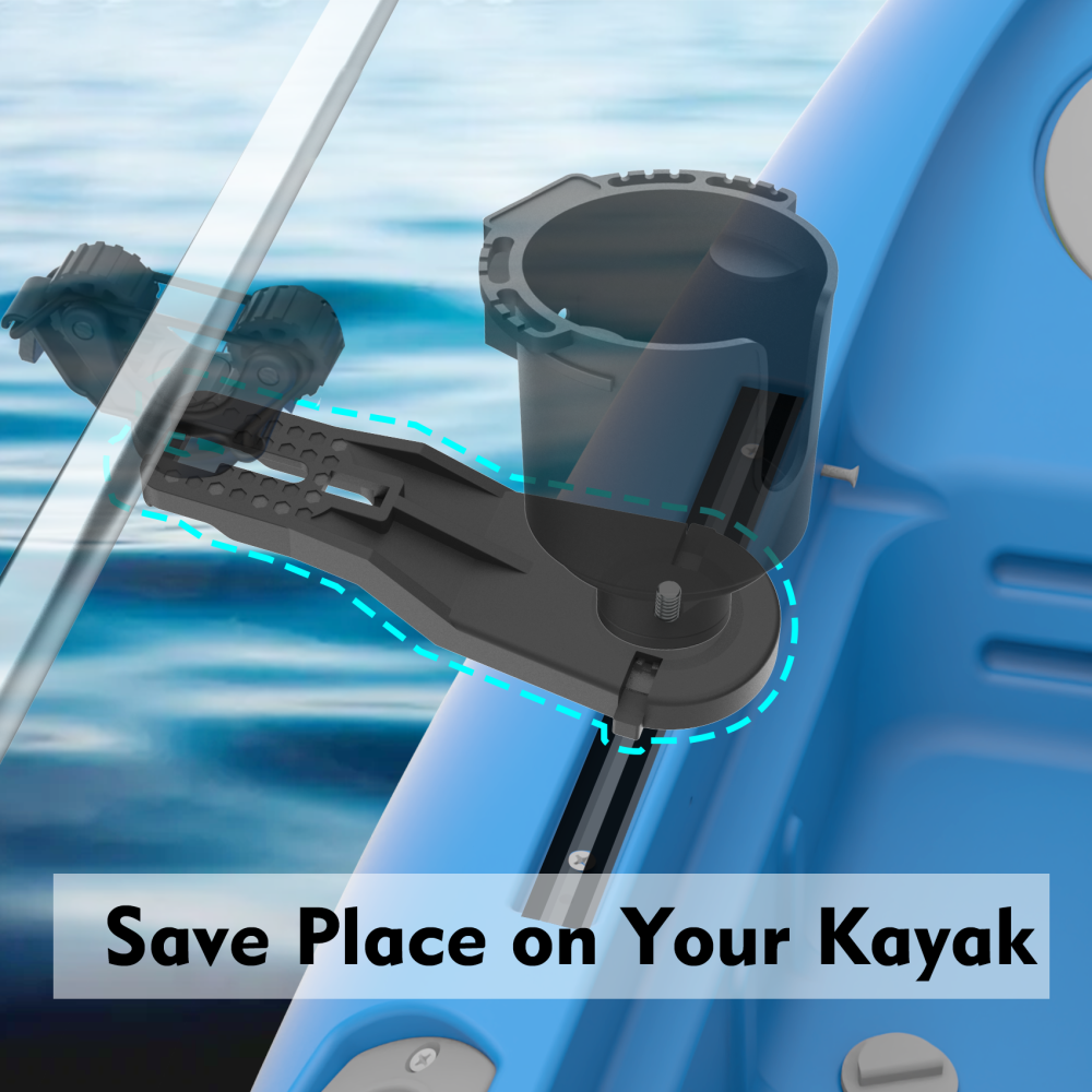 2 Pack Lightweight Extend Side Kayak Track Mount Textured Grip Surface Kayak Track Easy Installation Durable kayak track Mount accessories for Holding Fishing Rod Cup Holder Paddle