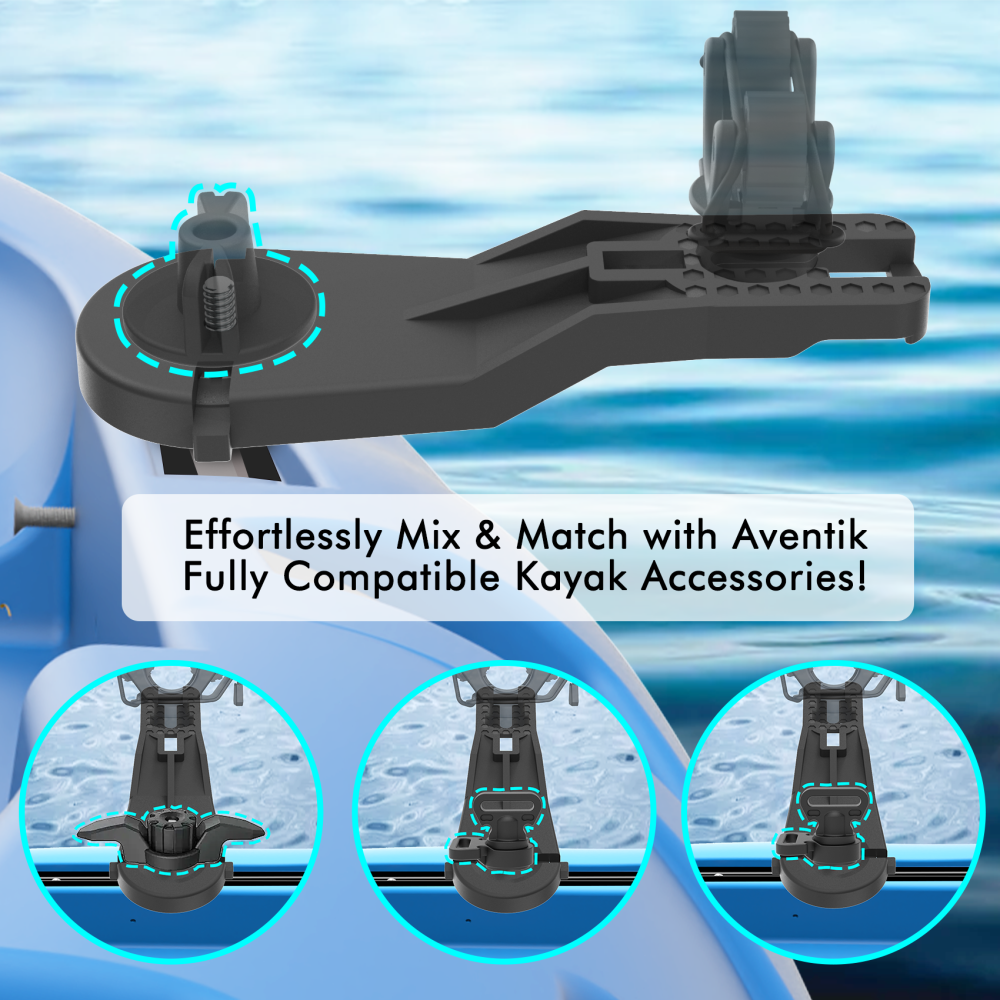 2 Pack Lightweight Extend Side Kayak Track Mount Textured Grip Surface Kayak Track Easy Installation Durable kayak track Mount accessories for Holding Fishing Rod Cup Holder Paddle