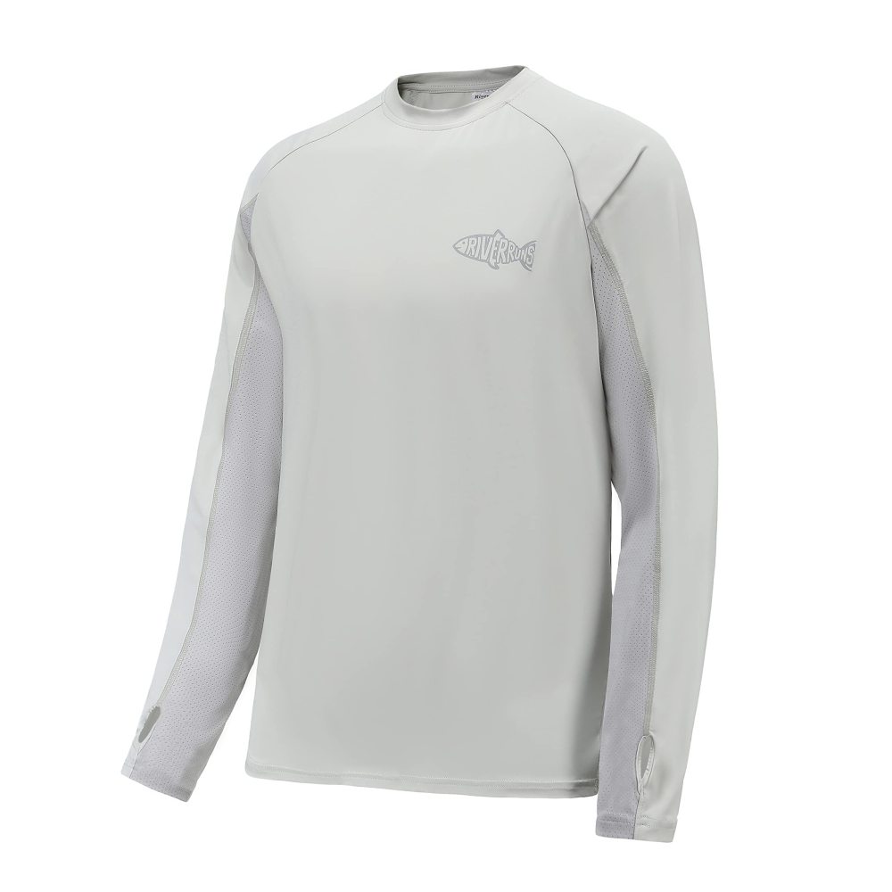 Sun Protection Long Sleeve Shirts Rash Guard Shirts Ice-Cool Quick Dry Swim Shirt Fishing Sports Shirt