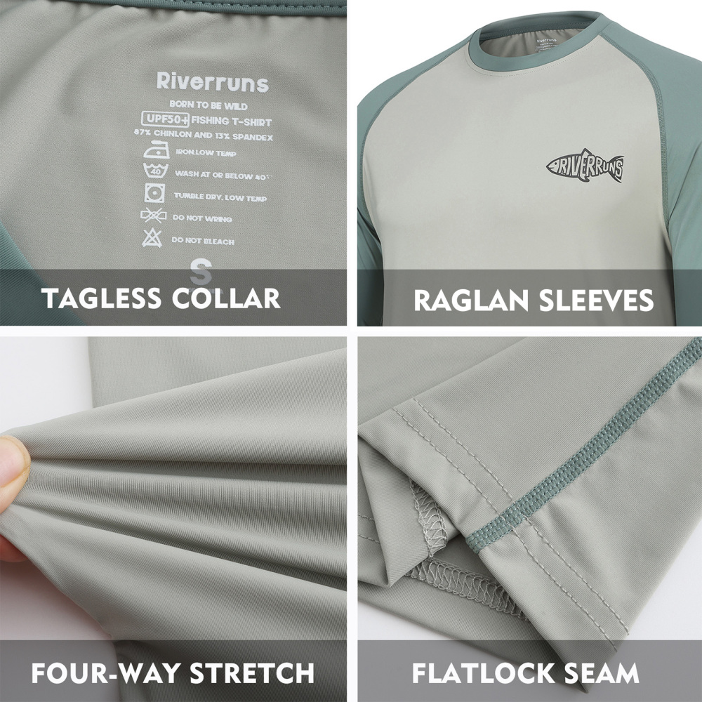 Sun Protection Long Sleeve Shirts Rash Guard Shirts Ice-Cool Quick Dry Swim Shirt Fishing Sports Shirt