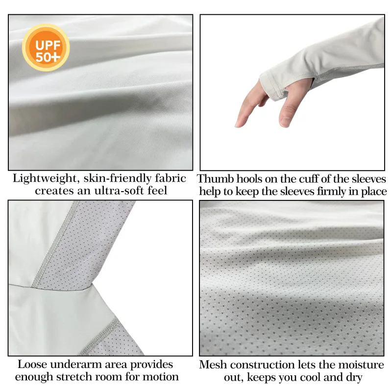 Sun Protection Long Sleeve Shirts Rash Guard Shirts Ice-Cool Quick Dry Swim Shirt Fishing Sports Shirt