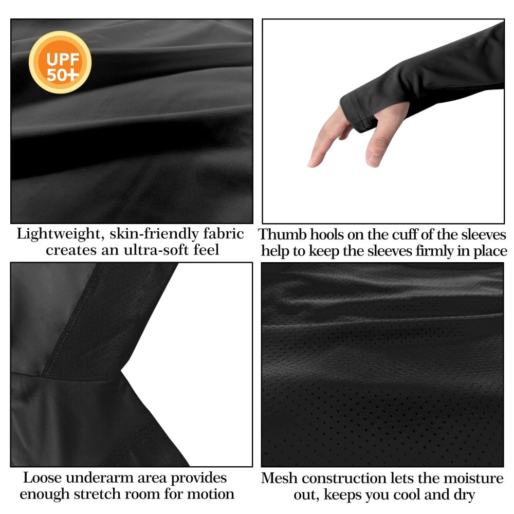 Sun Protection Long Sleeve Shirts Rash Guard Shirts Ice-Cool Quick Dry Swim Shirt Fishing Sports Shirt