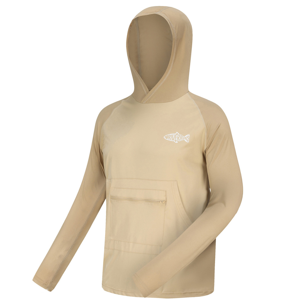 UPF 50+ Sun Protection Hoodie Shirt Rash Guard Long Sleeve Shirt Kangaroo Pocket Ice-Cool Quick Dry Shirts