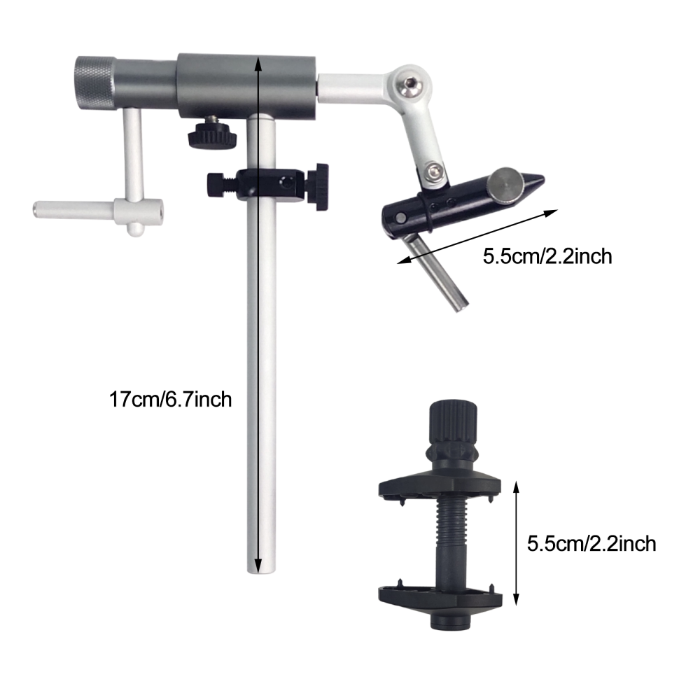 Riverruns Colorado Full Rotary Fly Tying Vise Rotation Resistance Adjustment Hook Sizes 26 to 4/0 (Fly Tying Vise C-Clamp)