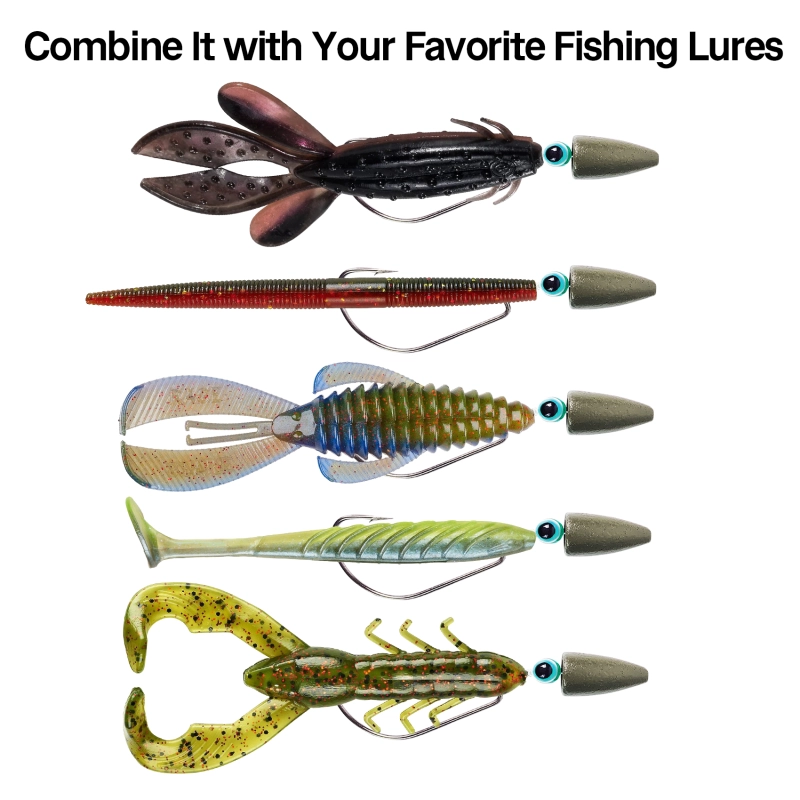 Texas Rigs for Bass Fishing, Pre-Rigged Leader Line with Weights Hooks Barrel Swivel Kit Fishing Ready Texas Rig for Bass Perch 5PCS