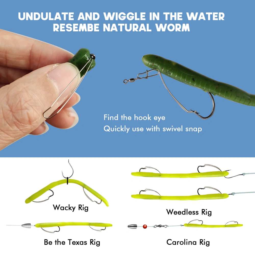 Weedless Pre-Rigged Bass Fishing Lures, Double Super Sharp