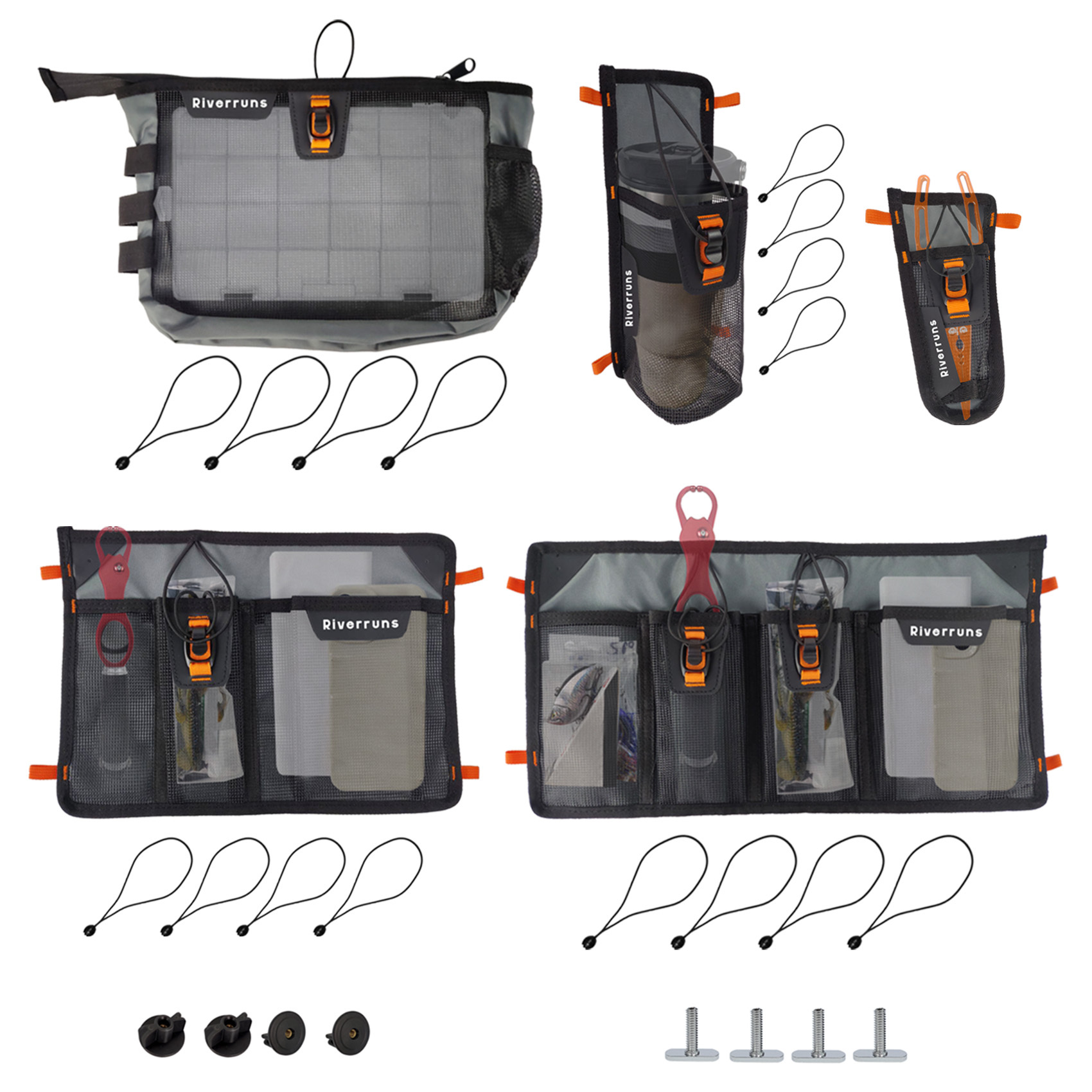 Mesh Storage Kayak Storage Comparments Attaches to Kayak Seat or T-track