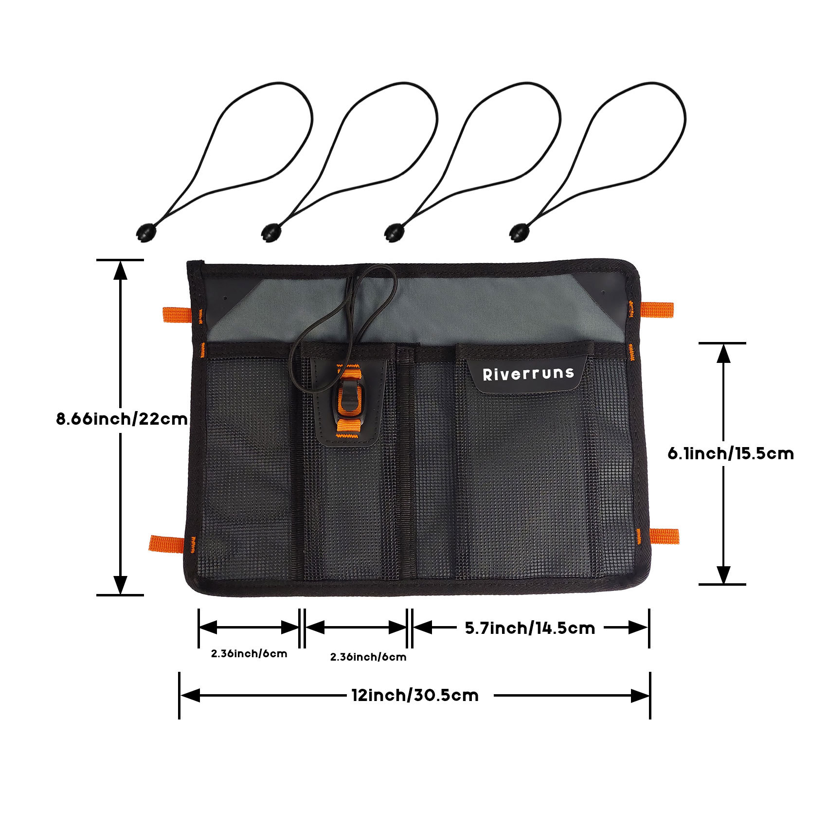 Mesh Storage Kayak Storage Comparments Attaches to Kayak Seat or T-track