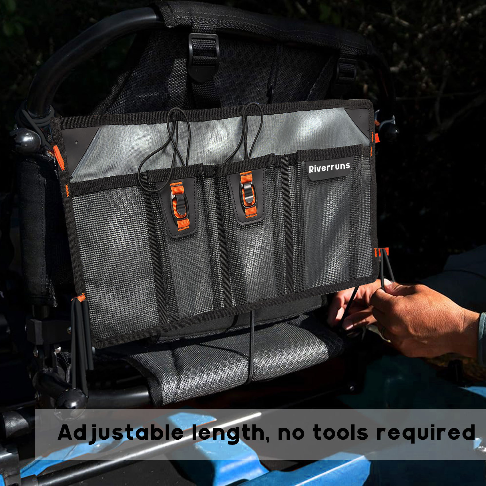 Mesh Storage Kayak Storage Comparments Attaches to Kayak Seat or T-track