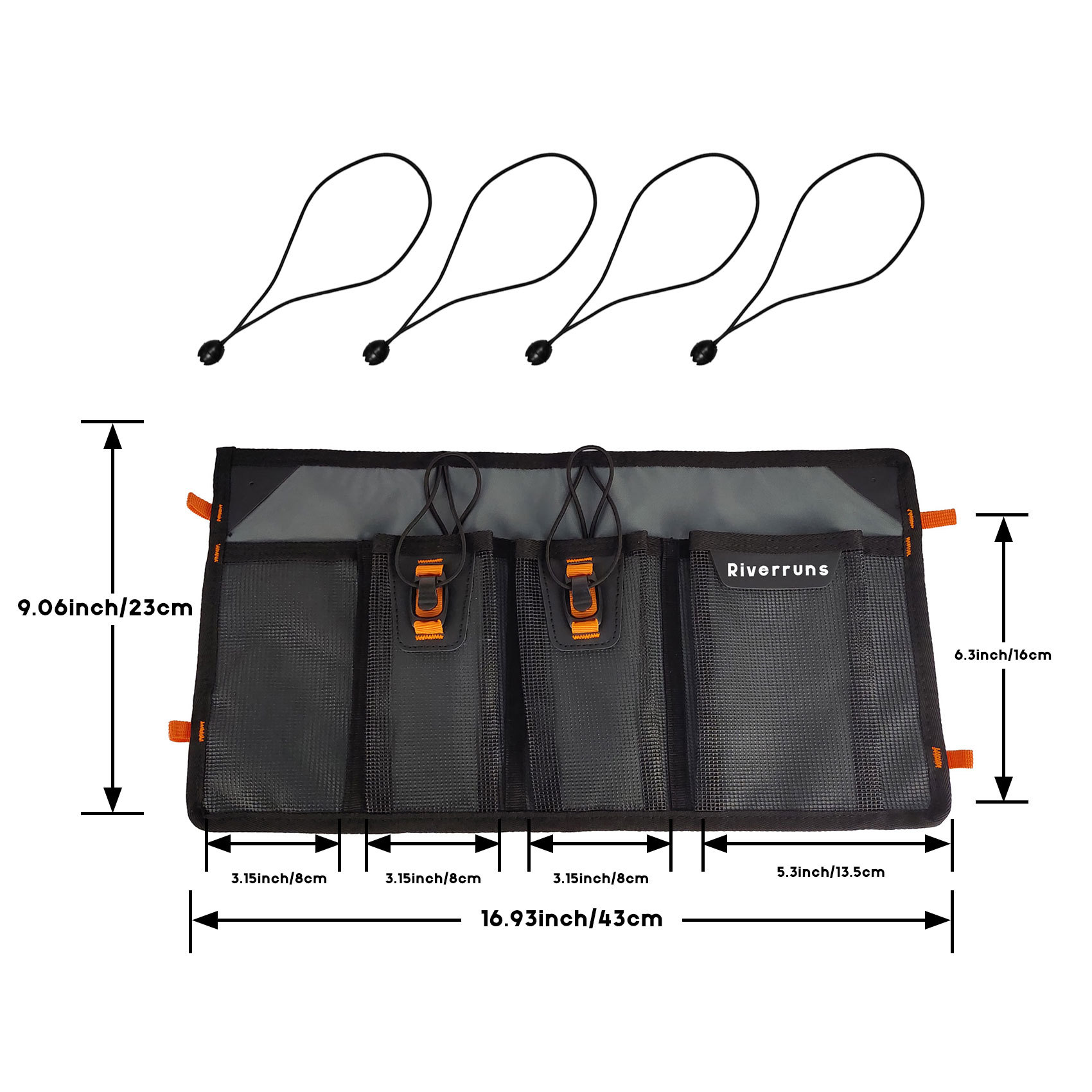 Mesh Storage Kayak Storage Comparments Attaches to Kayak Seat or T-track