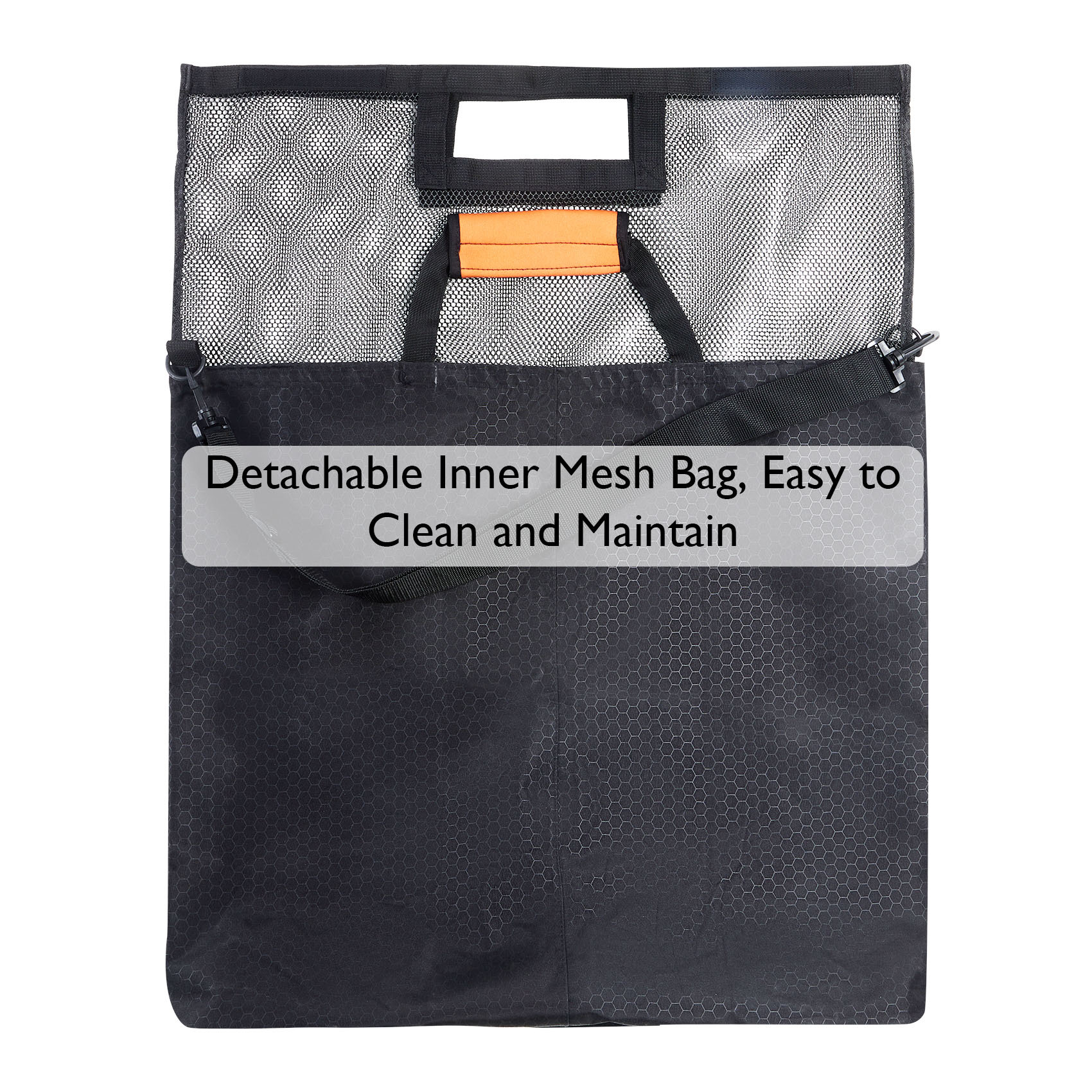 Heavy-Duty Fish Weigh-In Bag with Detachable Mesh Liner, 23.6 x 22.4 Inches Leak and Rip Resistant Fish Bag with Measuring Scale and Detachable Shoulder Strap
