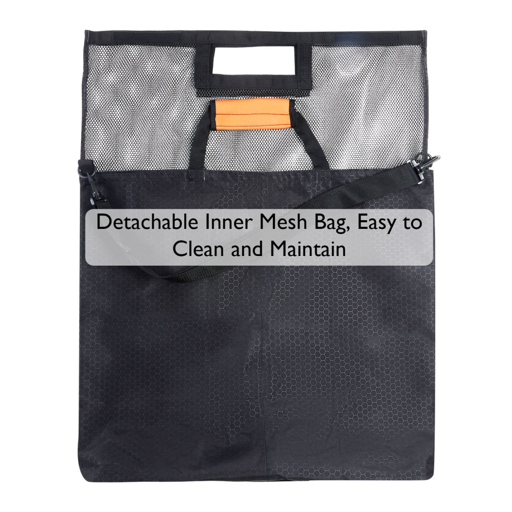 Heavy-Duty Fish Weigh-In Bag with Detachable Mesh Liner, 23.6 x 22.4 Inches Leak and Rip Resistant Fish Bag with Measuring Scale and Detachable Shoulder Strap