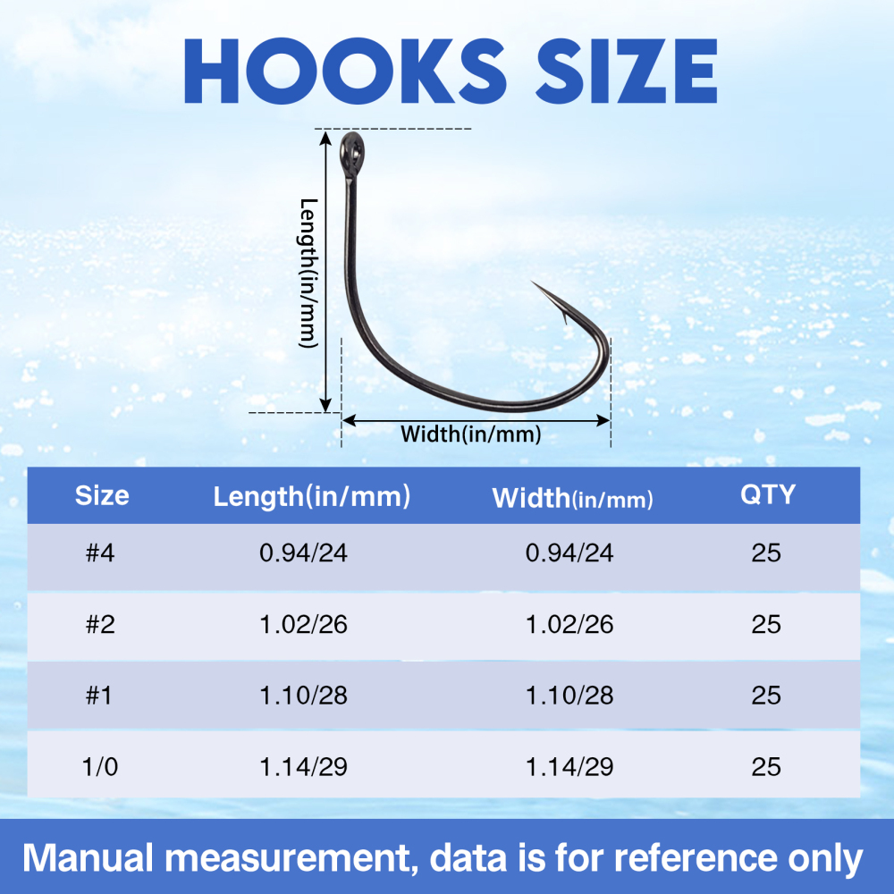 Eupheng Wide Gap Wacky Hook, Wacky Rig Hooks, 25pcs Bass Fishing Hooks for Soft Worm Baits, Wacky Rig & Neko Rig Hooks