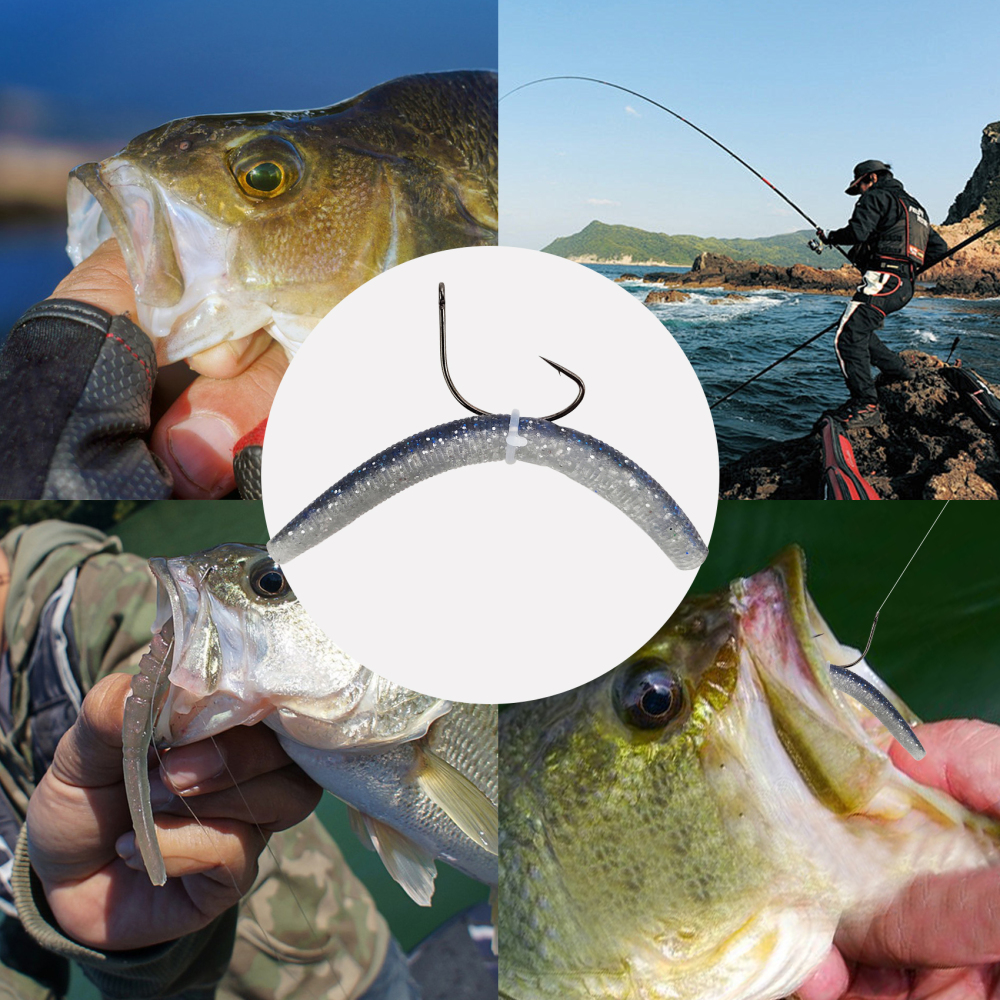 Eupheng Wide Gap Wacky Hook, Wacky Rig Hooks, 25pcs Bass Fishing Hooks for Soft Worm Baits, Wacky Rig & Neko Rig Hooks