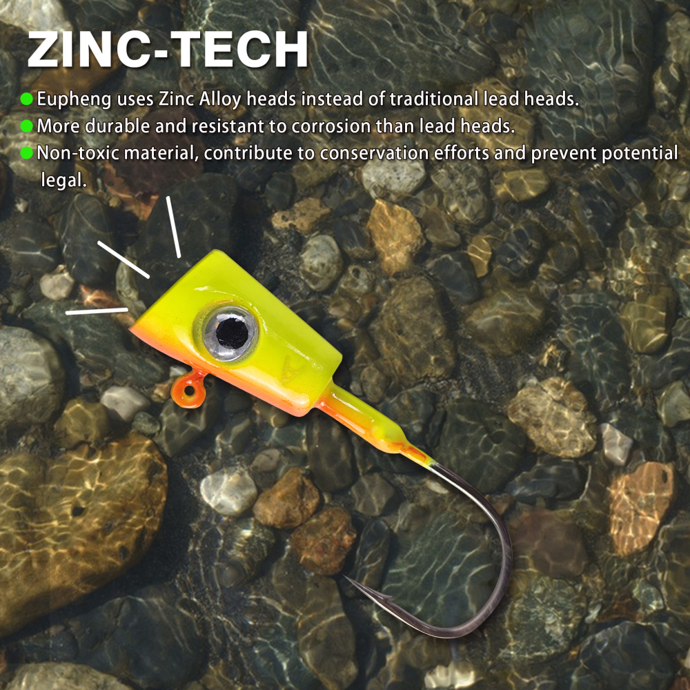 Shad Darts Crappie Jigs, ZINC-TECH Shad shape Underspin Jig Heads 1/32oz 1/16oz 1/8oz 1/4oz for Crappie Bass Panfish Trout Perch Walleye