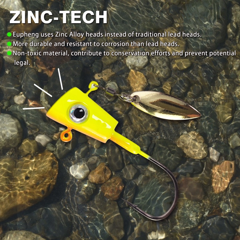 Shad Darts Crappie Jigs, ZINC-TECH Shad shape Underspin Jig Heads 1/32oz 1/16oz 1/8oz 1/4oz for Crappie Bass Panfish Trout Perch Walleye