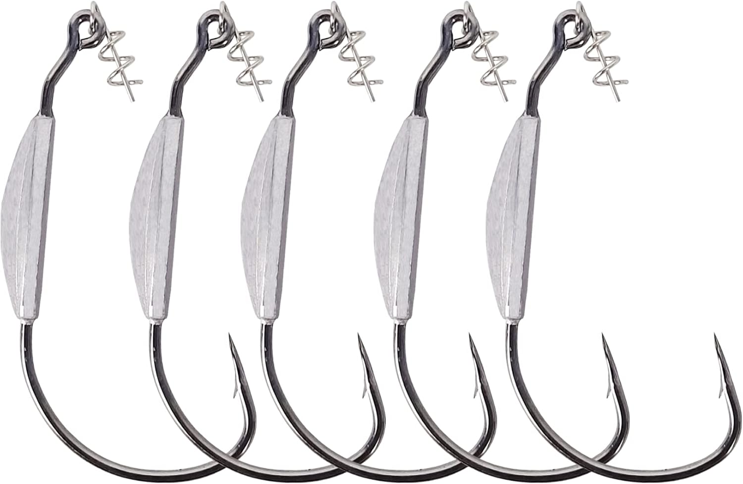 25 Pcs/Box Weighted Swimbait Hooks, Weighted Fishing Hooks Saltwater Worm Wee