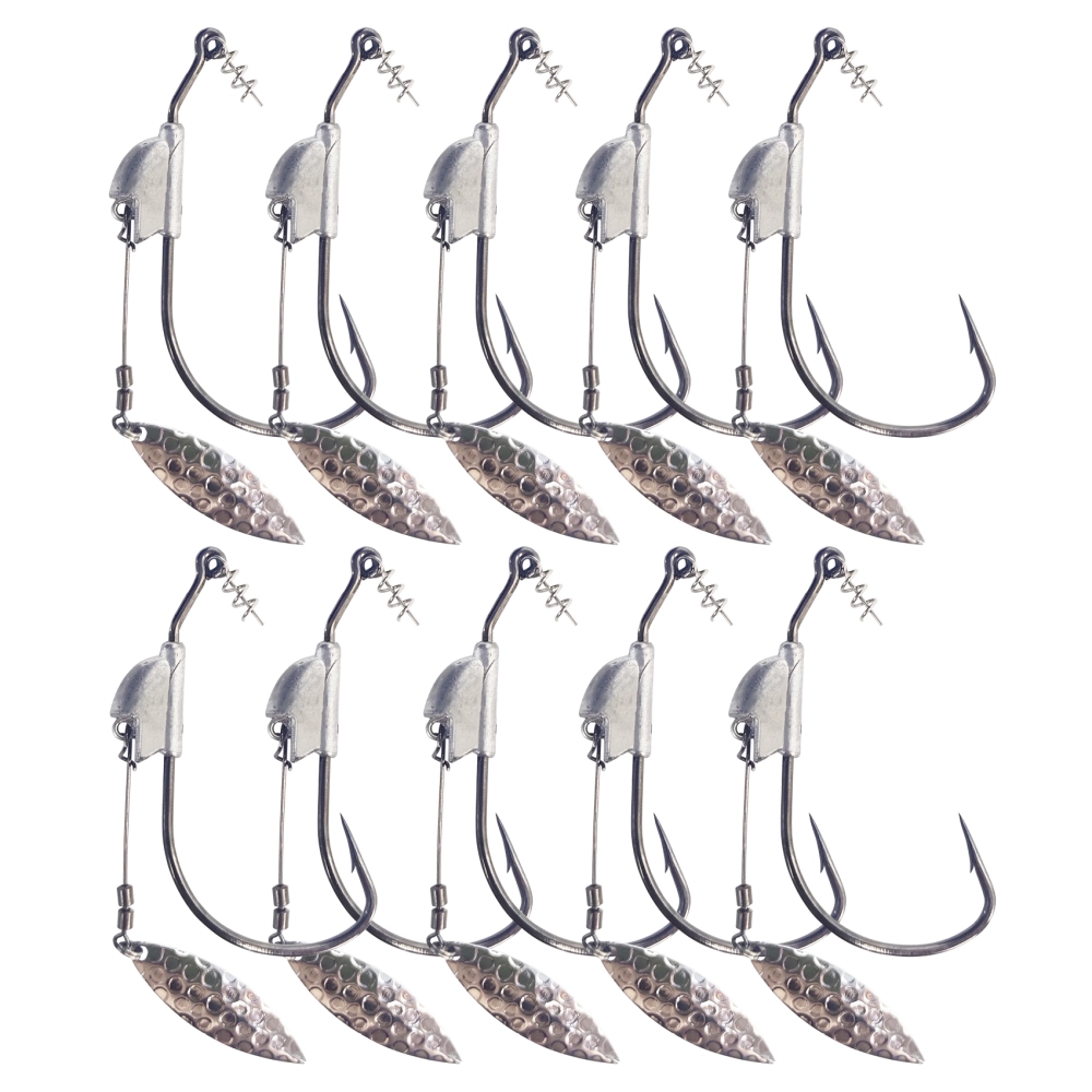 1/0 2/0 3/0 4/0 5/0 Weighted Swimbait Hooks, Weedless Weighted Hooks with Twistlock for Bass Fishing 10 Pack 1/0 2/0 3/0 4/0 5/0 Weighted Swimbait Hooks, Weedless Weighted Hooks with Twistlock for Bass Fishing 10 Pack