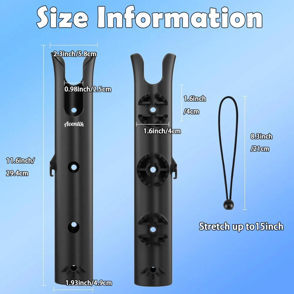 Aventik Fishing Rod Holder, Bracket Wall Mounted Boat Side Mount Tool Holder, Tube Links with Screws, 1/2/3/4/6 Pole Tube Fishing Rod Holder
