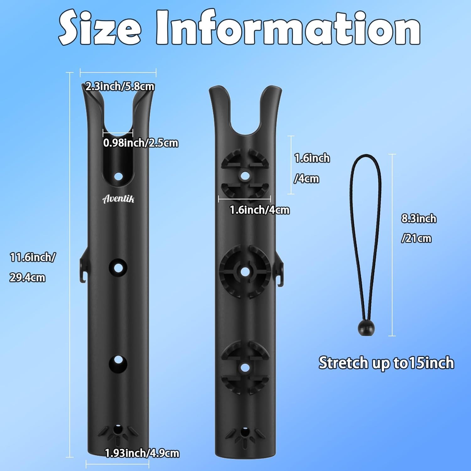 Aventik Fishing Rod Holder, Bracket Wall Mounted Boat Side Mount Tool Holder, Tube Links with Screws, 1/2/3/4/6 Pole Tube Fishing Rod Holders