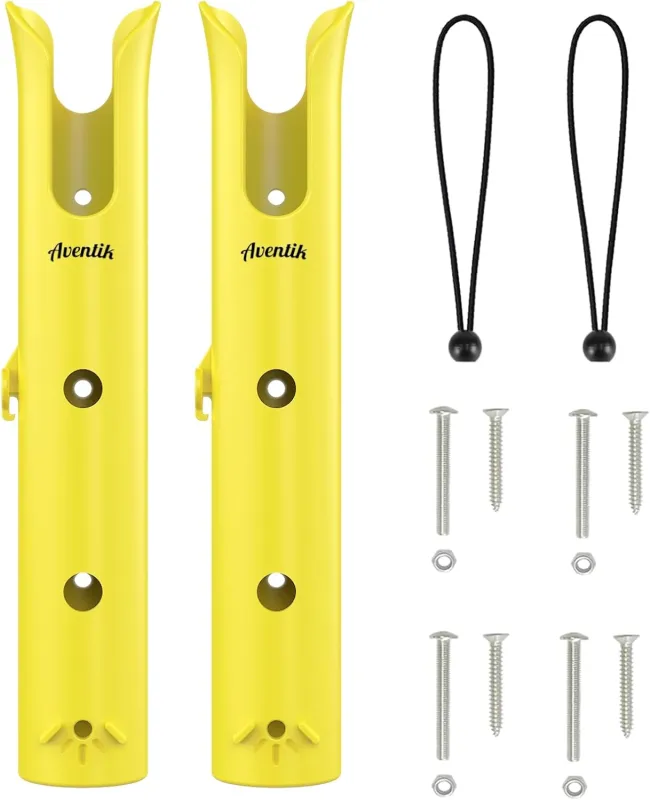 Aventik Fishing Rod Holder, Bracket Wall Mounted Boat Side Mount Tool Holder, Tube Links with Screws, 1/2/3/4/6 Pole Tube Fishing Rod Holders