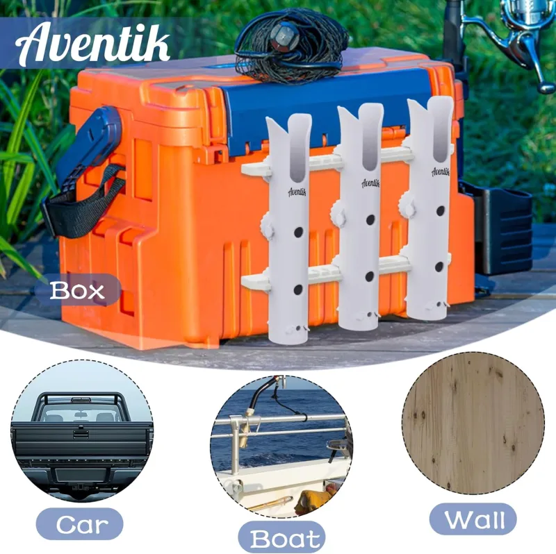 Aventik Fishing Rod Holder, Bracket Wall Mounted Boat Side Mount Tool Holder, Tube Links with Screws, 1/2/3/4/6 Pole Tube Fishing Rod Holders
