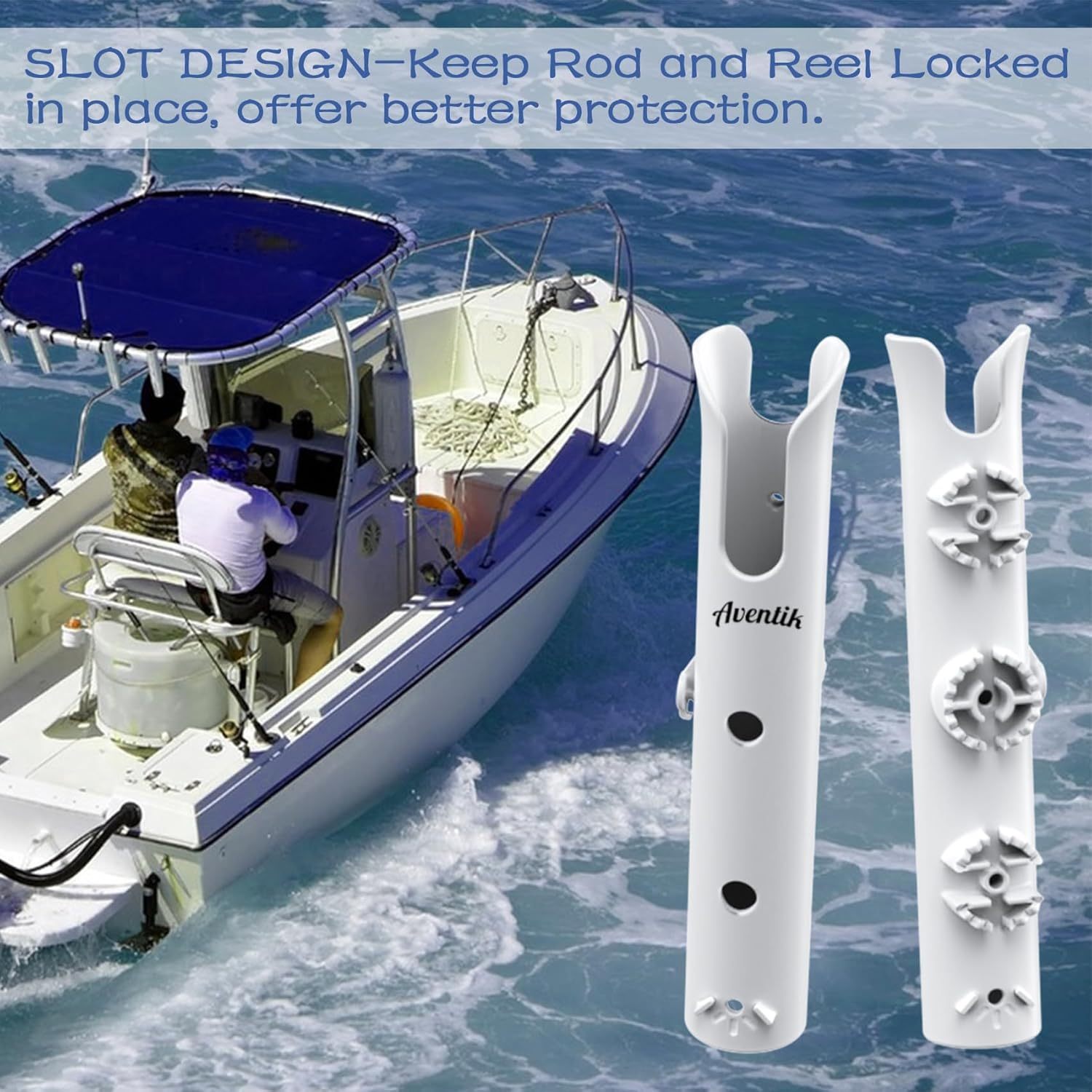 Aventik Fishing Rod Holder, Bracket Wall Mounted Boat Side Mount Tool Holder, Tube Links with Screws, 1/2/3/4/6 Pole Tube Fishing Rod Holders