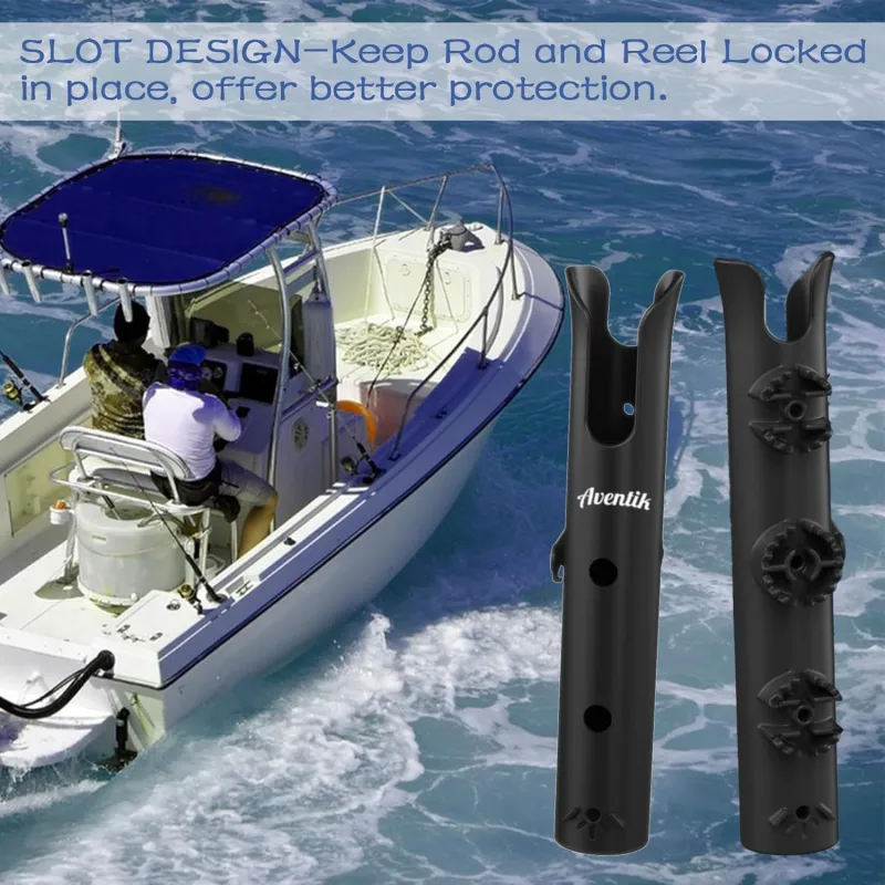 Aventik Fishing Rod Holder, Bracket Wall Mounted Boat Side Mount Tool Holder, Tube Links with Screws, 1/2/3/4/6 Pole Tube Fishing Rod Holders