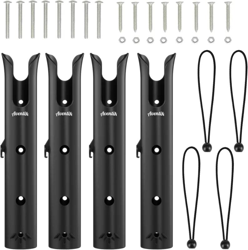 Aventik Fishing Rod Holder, Bracket Wall Mounted Boat Side Mount Tool Holder, Tube Links with Screws, 1/2/3/4/6 Pole Tube Fishing Rod Holders