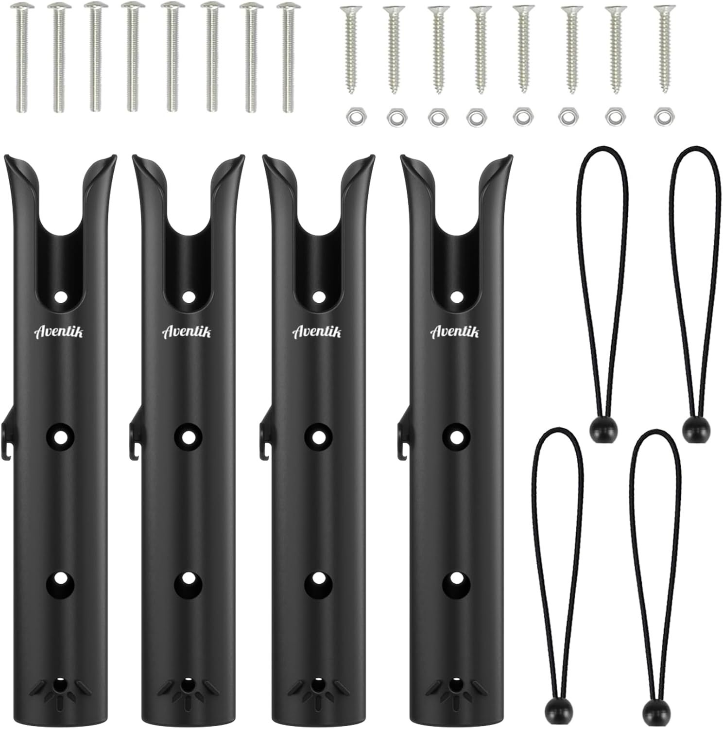 Aventik Fishing Rod Holder, Bracket Wall Mounted Boat Side Mount Tool Holder, Tube Links with Screws, 1/2/3/4/6 Pole Tube Fishing Rod Holders